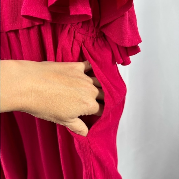 NWT L*Space Seaside Ruffle Romper in Cherry Red Size Medium‎ - Picture 11 of 16